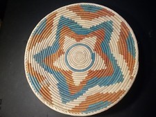 Vintage Large Hand Woven Coiled Basket Very Well Made 13x3inches Wide  picture