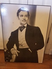 Vintage Gone With The Wind Rhett Butler Picture Plaque Floating Wood Frame  picture