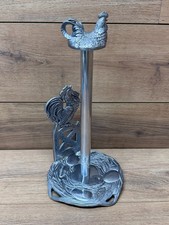 Vintage Arthur Court 2003 Rooster & Hen Metal Paper Towel Holder picture