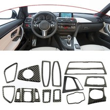 15Pcs Carbon Fiber Full Interior Trim Sticker Cover For BMW 3 4 Series F30 F32 picture