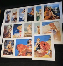 Lot of 15 Vintage Pin-Up Art Prints 10x12 Gil Elvgren Pressler Mabel Rollins... picture