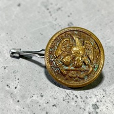 Antique US Navy Button Pin Brooch Eagle Anchor Superior Quality Gilt Brass 7/8