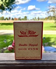 Vintage 1950s Sta-Rite Bob Pin Counter Display Box- Double Dipped-12 Cards-24 Ea picture