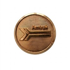 Vintage Amtrak Uniform Railroad Button Gold Tone Logo Waterbury CT picture