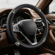Bling Soft Leather Steering Wheel Cover, Steering Wheel Protector, 15 Inch Rh... picture