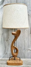 Vintage MCM Arthur Jacobs for Modeline Sculptural Walnut & Brass Table Lamp picture