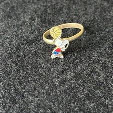 Vintage Aviva Snoopy Basketball Player Adjustable Ring Peanuts picture
