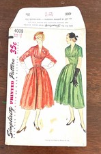 Vintage 1950s Simplicity 4008 Dress Pattern Size 12 Bust 30 FF Uncut picture