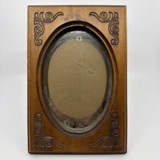 Vintage Woodsmen Inc Carved Wood Oval Picture Frame Ornate 10.5