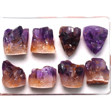 8 PC Natural Amethyst Collectible Raw Druzy Crystal Slice Mineral Specimen Decor picture
