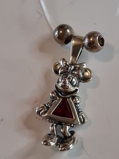 Vintage Sterling Silver Red Garnet Disney Minnie Mouse Charm Pendant picture
