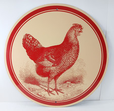 Vintage 1978 Porellana CHICKEN HEN Rustic Farm Country Cottage Porcelain Sign picture