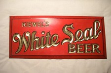 Vintage Original Kiewel’s White Seal Beer Metal Sign 6 x 13 Little Falls Minn.  picture