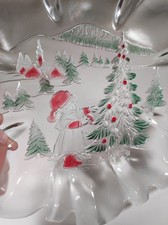Mikasa “Holiday Landscape” Christmas Crystal Serving Platter No Box picture