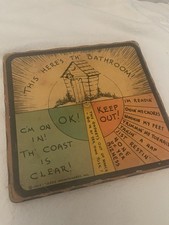 Primitive Vintage Hillbilly Decor. 1940’s Wall Plaque Bathroom picture