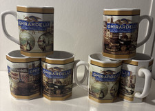 Vintage Ghirardelli Collectible Chocolate Coffee Mug Cup Octagon 8 Sided picture