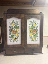 Vintage CorningWare Spice of Life Wooden Spice Rack Cabinet Jars Labels RARE picture