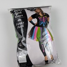 Funky Punk Bones Costume Plus Size 2X Neon Skeleton Tutu Scene Core Rave Y2K picture