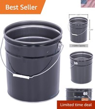 5-Gallon Black Steel Pail with Rust-proof Lining - Perfect for Storage Needs picture