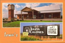 Vintage Postcard WELCOME AMANA COLONIES Historic Landmark IOWA Octoberfest picture