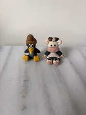 Vintage 1994 Suzi Skoglund Little Blessings Clay Figurines Crow Cow Lot Of 2 picture