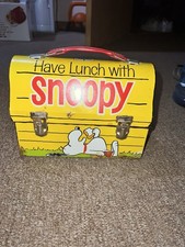 Vintage 1968 Peanuts Snoopy Metal Dome Lunchbox No Thermos Included picture