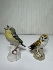 2 Pc. VTG. Goebel West Germany Figurines (OWL & BIRD)  VG Signed/ Numbered picture