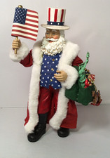 KSA Inc Patriotic Santa Uncle Sam, 11.5” Tall Uncle Sam Attire w/ American Flag picture