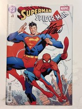 Superman Spider-Man #1 DC Marvel 2026 Key 50th Anniv Signed Mark Waid Select NM picture