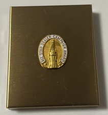 VTG 1940s Coca Cola Award PHOTOGRAPHS BRUSHED GOLD TONE CASE Clark Gable + picture