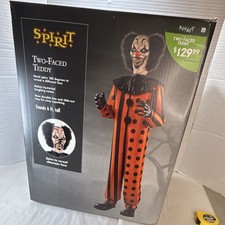 🎃Spirit Halloween Two-Faced Teddy 6 Ft Animatronic Clown Prop Original Box picture
