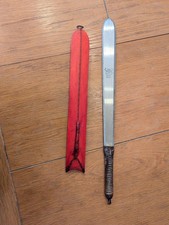 Vintage Maasai Handmade Maasai Warrior Sword Machete Leather Sheath Collectable picture