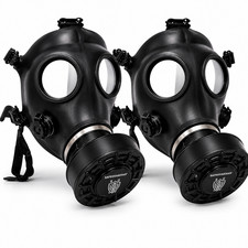2 Pack Full Face Gas Mask Respirator NBC Filter Survival Prepper w/ Filter picture