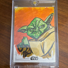 Topps 2026 Star Wars Galaxy Artist Signature Sketch Yoda Auto John Boren 1/1 picture