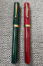 Sheaffer Vintage Fountain Pens Lot of 2 Green & Red Marble Gold Untested As Is picture