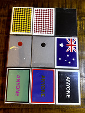 RARE lot Anyone Worldwide Playing Cards Houndstooth Bomb Red Black Dot Cap Logo picture