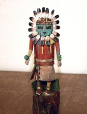 Sunface Kachina – Signed Derrick James – Hand Carved All Wood Figure – 1999 picture