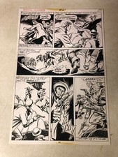 MASTER OF THE WORLD art MARVEL CLASSICS #21 VERNE 1977 GUN BATTLE JOHN HART picture