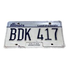Illinois Land Of Lincoln Collectible License Plate BDK 417 Original Tag Vintage  picture