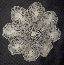 Antique Tenerife Lace Doily Hand Made spider  lace pattern 10
