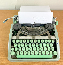 1965 Hermes Baby Portable Typewriter Tested Working with cover carry case picture