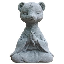 livelyfish Meditating Buddha Fox Statue Aquarium Zen Statue Yoga Animal Figur... picture