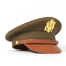 7 1/8 US Army Officer Visor Cap Twill Fabric Crusher Hat Eagle Badge Military picture