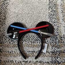 Disney Parks Star Wars Lightsaber 3D Ears Headband Adults MTFBWY RARE NEW picture