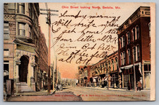 Postcard Ohio Street Looking North Sedalia Missouri C1907 picture