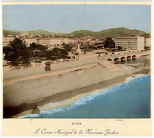 France, Nice, Le Casino Municipal et les nouvelles jardins Original vintage prin picture