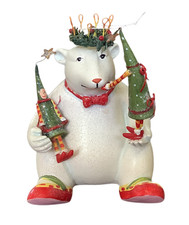 Mackenzie Childs Patience Brewster Dept 56 Polar Bear Christmas Ornament Figurin picture
