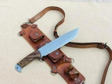 Hunting Bowie Knife Custom Made in D2 Steel-Decorative Sheath-Handmade|.BRW015 picture