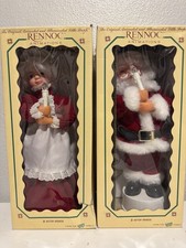 Vintage Rennoc Animations Santa & Mrs Claus Animated Figures In Box Set picture