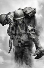 WW2 Picture Photo medic rescues a wounded soldier 6105 picture